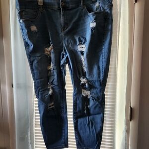 Torrid Blue Distressed Boyfriend Jeans